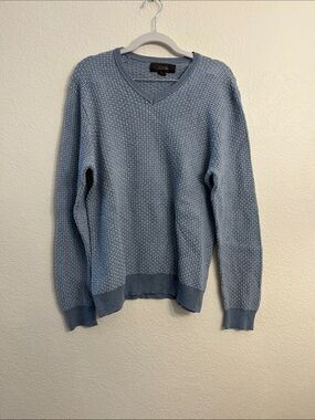 Tasso Elba Powder Blue V-Neck cottagecore/ knit Sweater
